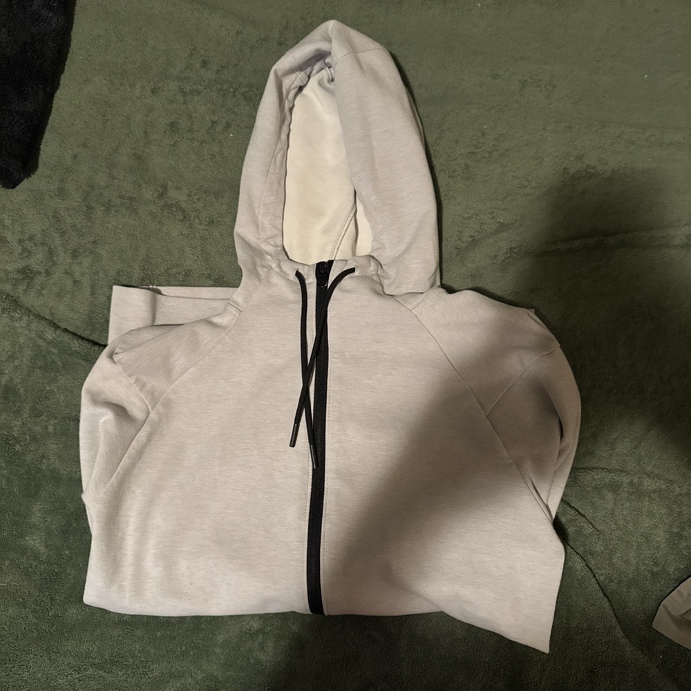 Old Navy Light Gray Hoodie with Black Accents
